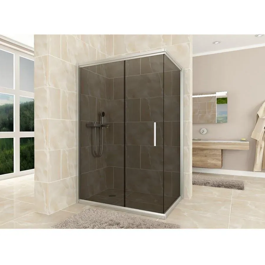 Durul Black Şəffaf Duş Kabin 100×100 Duş Kabina