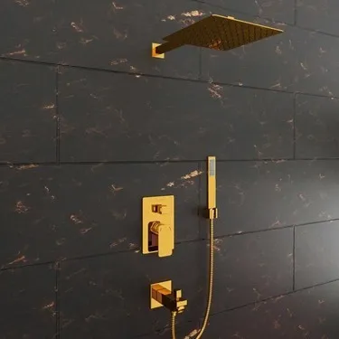 ECA Tiera Gold- üç çıxışlı divariçi duş seti Duş Setləri (Stayak)