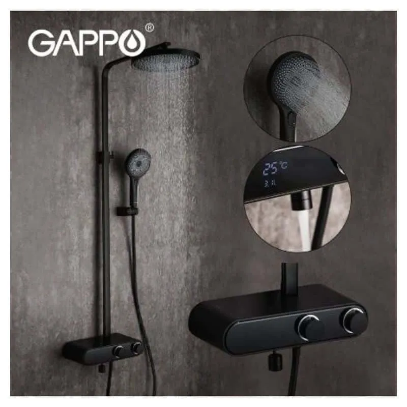 GAPPO Black duş komplekti G-2495-2 (Stayak) Duş Setləri (Stayak)